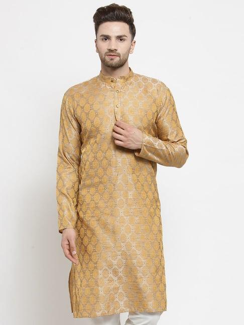 jompers silver regular fit embroidered kurta