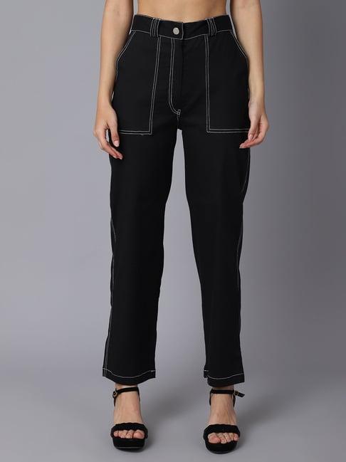 tag 7 black cotton trousers