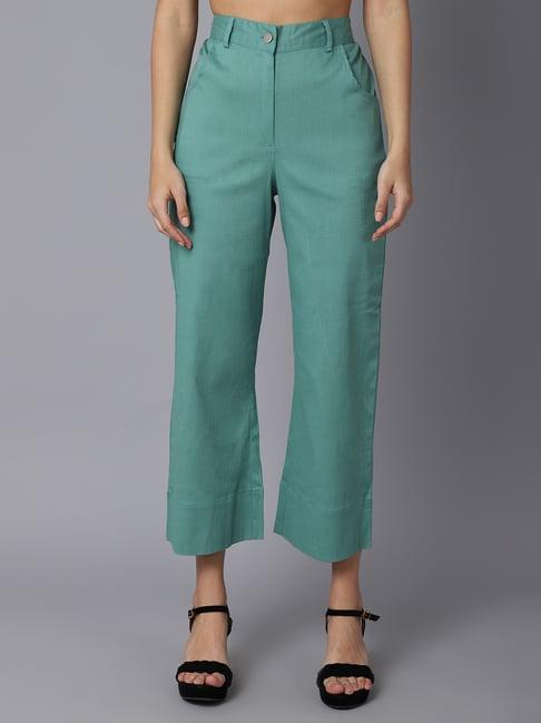 tag 7 turquoise cotton trousers