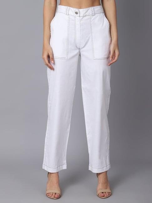 tag 7 white cotton trousers