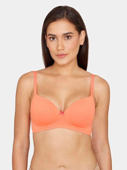 zivame peach wireless t-shirt bra