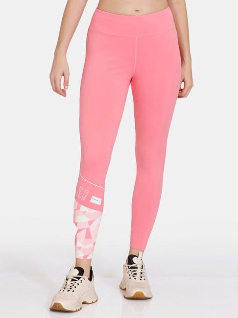 zelocity by zivame pink slim fit tights