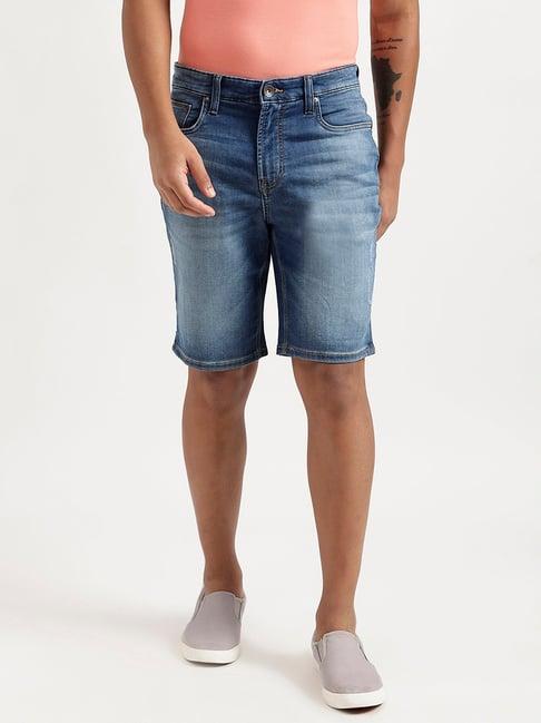 united colors of benetton blue slim fit denim shorts