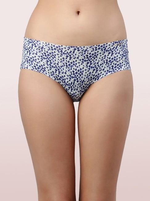 enamor light blue printed hipster panty