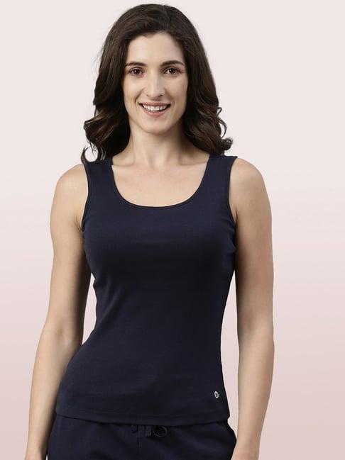 enamor navy tank top