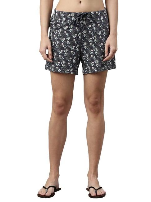 enamor navy printed shorts