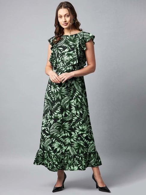 stylestone green floral print maxi dress