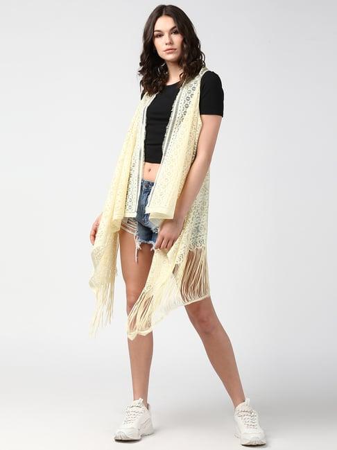 stylestone light yellow lace shrug