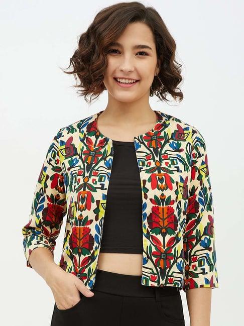 stylestone multicolor printed crop shrug