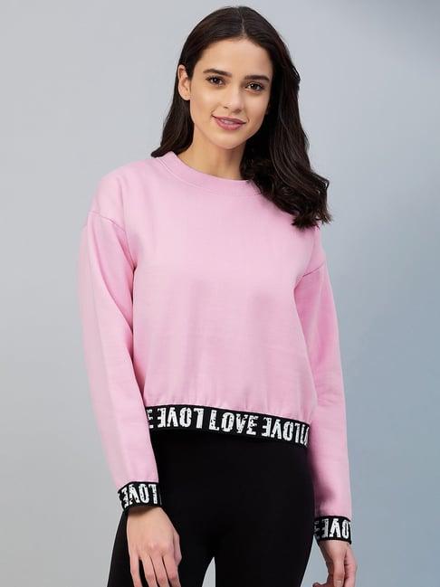 stylestone pink round neck love taped pullover