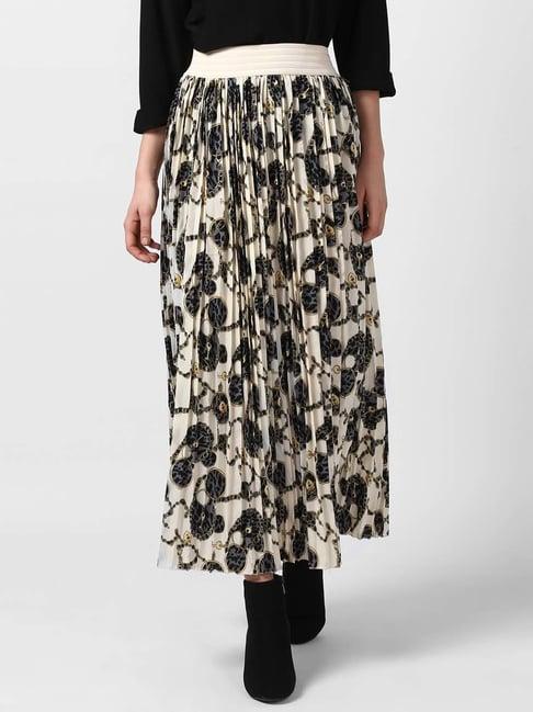 stylestone cream printed maxi skirt