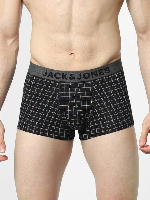 jack & jones black check trunks