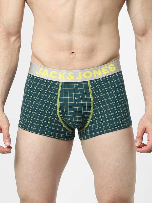 jack & jones teal check trunks