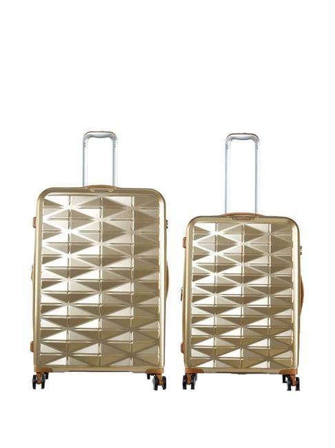 it luggage beige 8 wheel large hard cabin trolley pack of 2