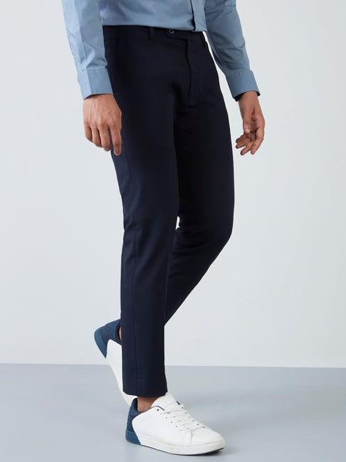 wes formals by westside navy ultra-slim fit trousers