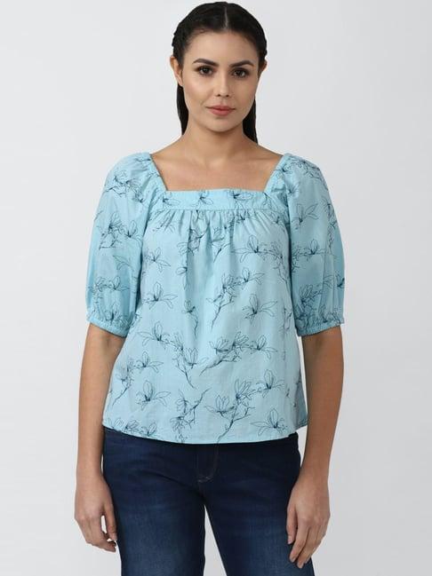 van heusen blue printed top