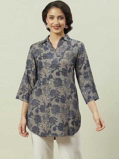 biba grey printed tunic