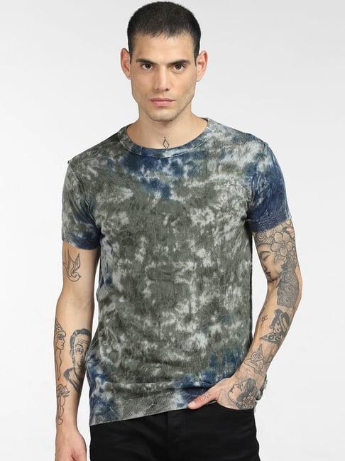 jack & jones hedge green cotton regular fit tie die sweater