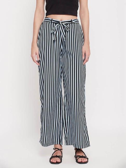 clovia white & black striped pyjamas