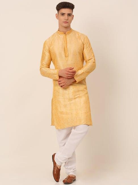 jompers gold regular fit embroidered kurta set