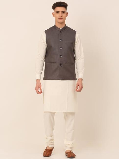 jompers brown regular fit kurta set