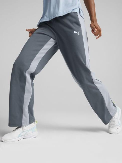 puma grey cotton mid rise track pants