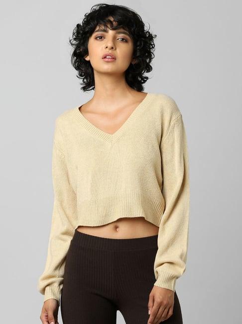 only beige v neck sweater