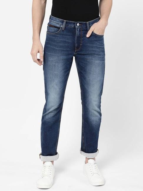 lee mid indigo regular fit jeans