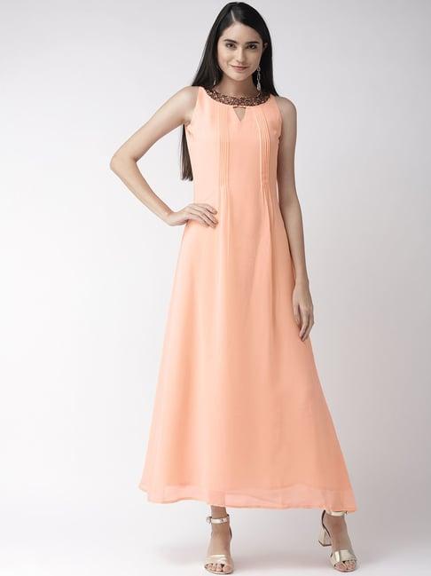 mish peach embellished gown