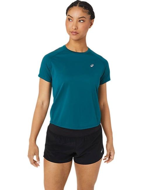 asics teal blue regular fit t-shirt