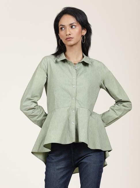 label ritu kumar green shirt