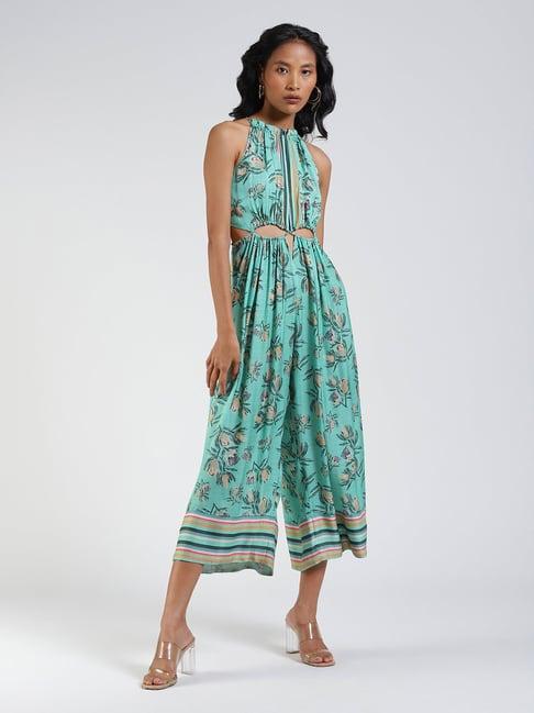 label ritu kumar mint printed jumpsuit