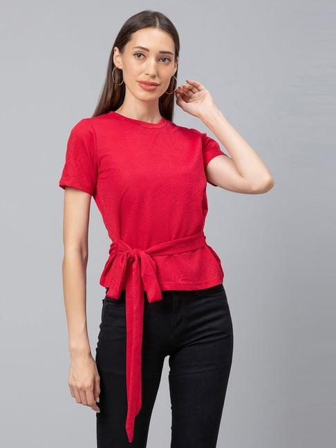 globus red regular fit top