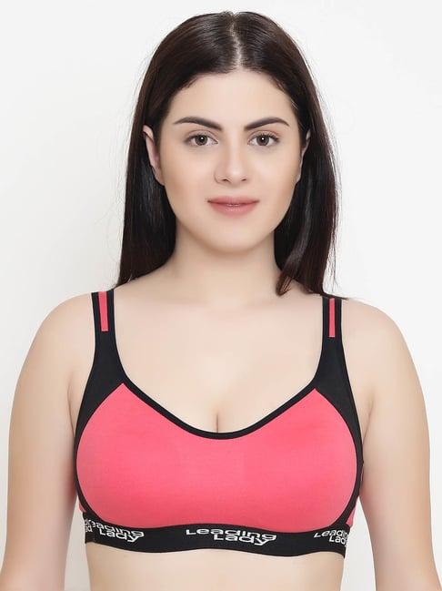 leading lady pink non-wired non-padded sports bra