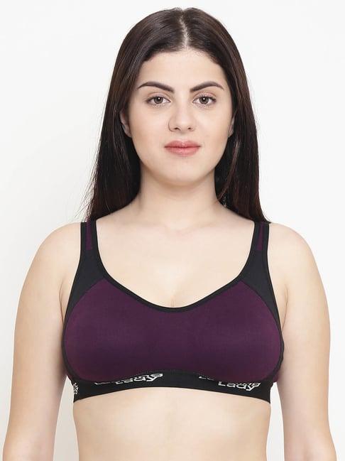 leading lady purple non-padded sports bra