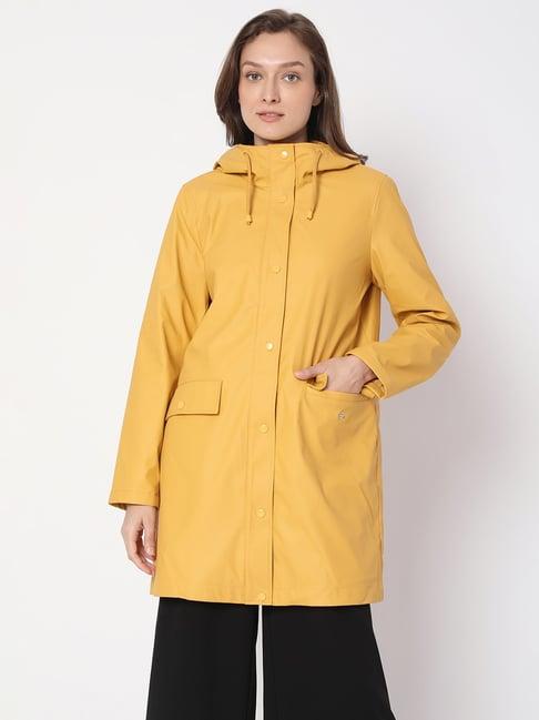 vero moda yellow full sleeves coat