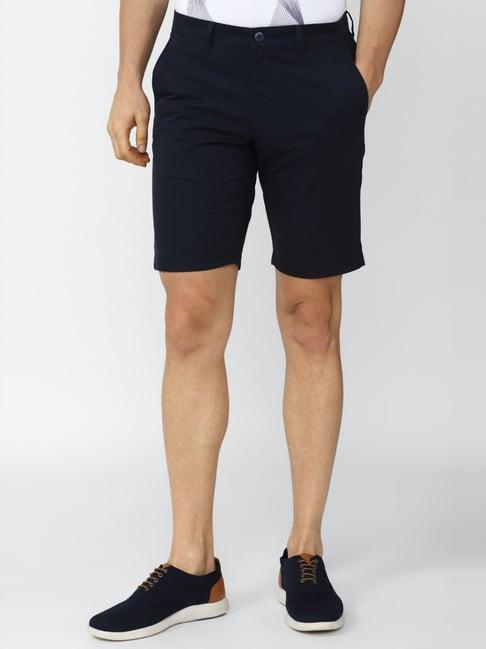 van heusen sport navy cotton regular fit shorts