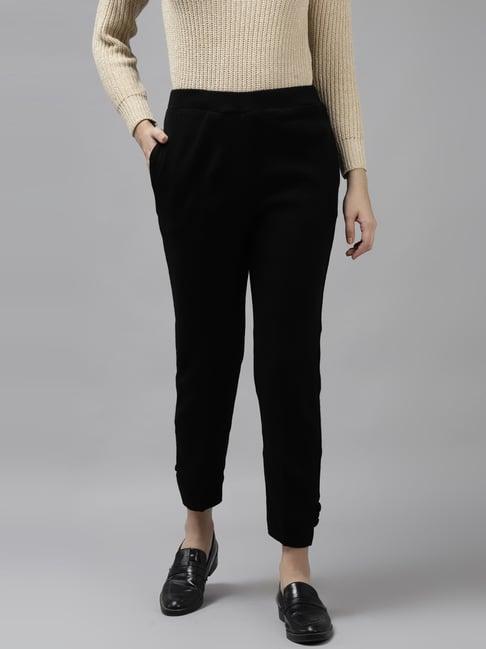 cayman black mid rise trousers