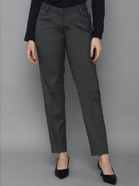 allen solly grey mid rise trousers