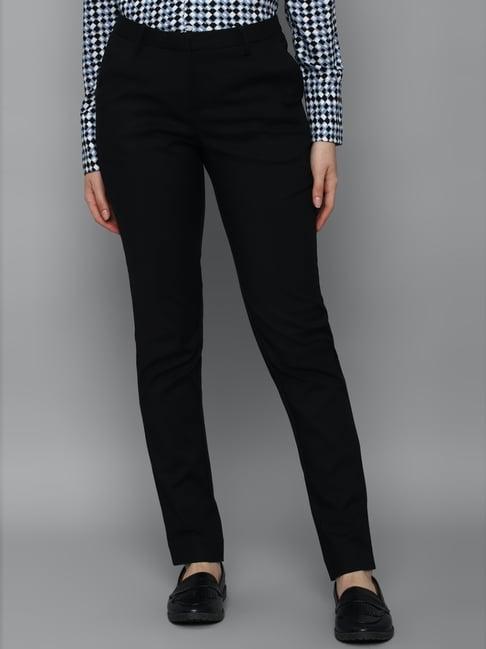 allen solly black mid rise pants