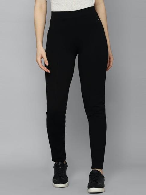 allen solly black mid rise pants