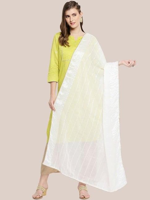 dupatta bazaar white self pattern dupatta