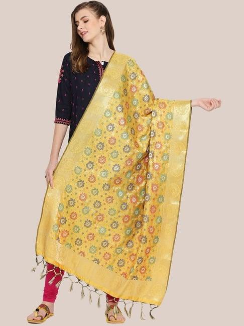 dupatta bazaar yellow woven pattern dupatta