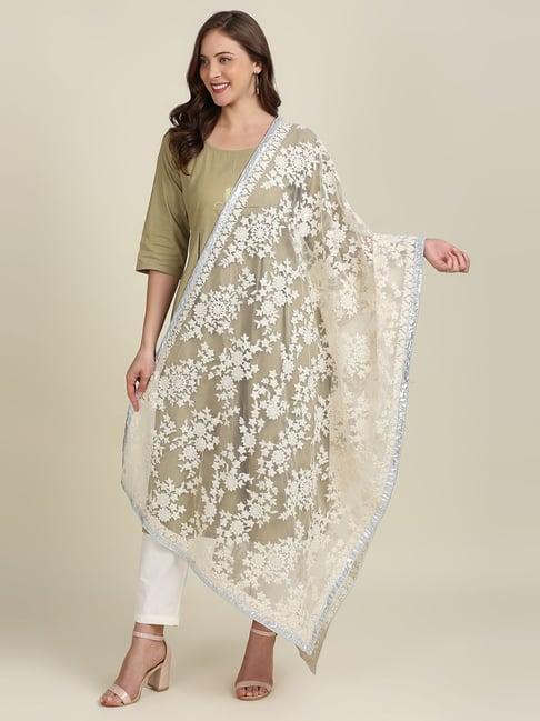 dupatta bazaar off white embroidered dupatta