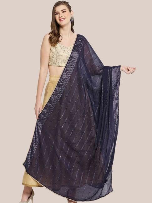 dupatta bazaar navy self pattern dupatta