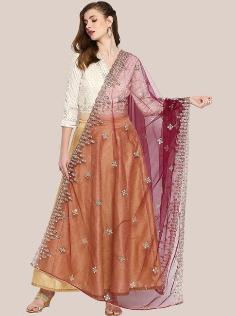 dupatta bazaar wine zari work dupatta