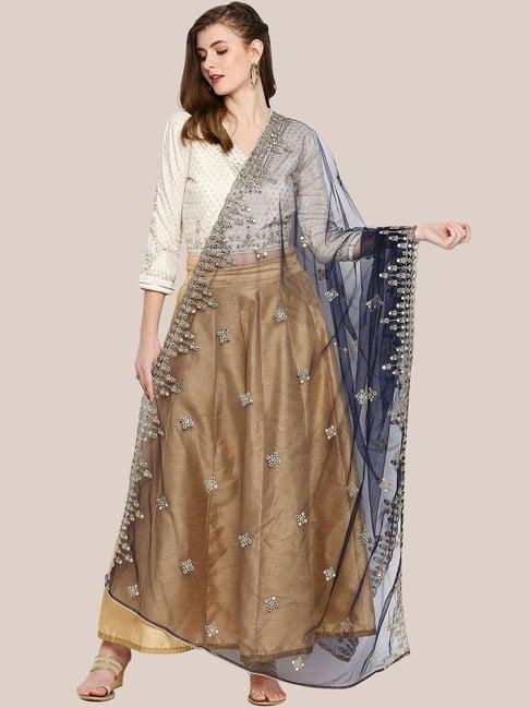 dupatta bazaar navy zari work dupatta