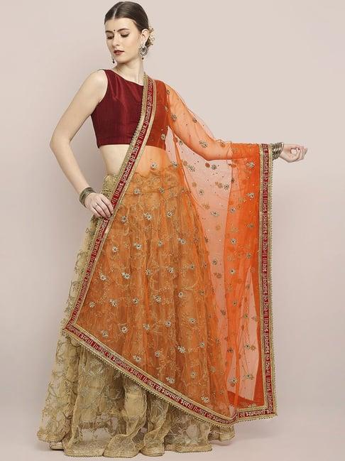 dupatta bazaar orange zari work dupatta