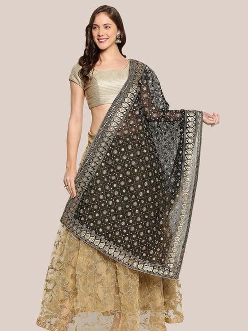 dupatta bazaar black embroidered dupatta