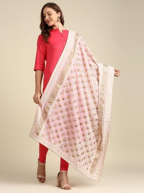 dupatta bazaar baby pink embroidered dupatta